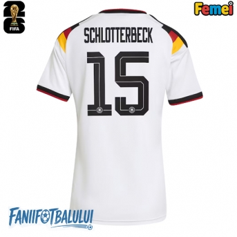 Germania Nico Schlotterbeck #15 Echipament de Fotbal Replică Mondial 2026 Femei Acasa